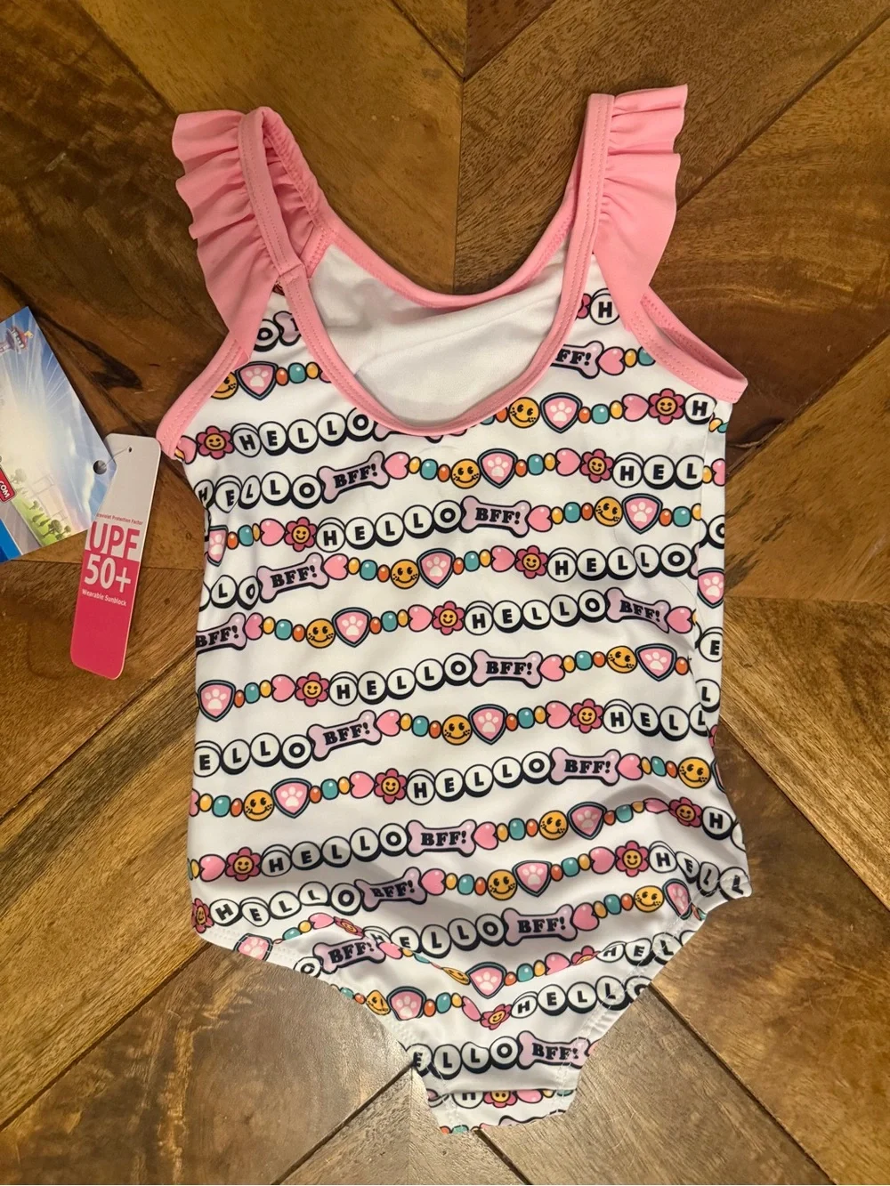 Paw Patrol Girls One-Piece Swimsuit Size 3T Pink Ruffle UPF 50+ New With Tags